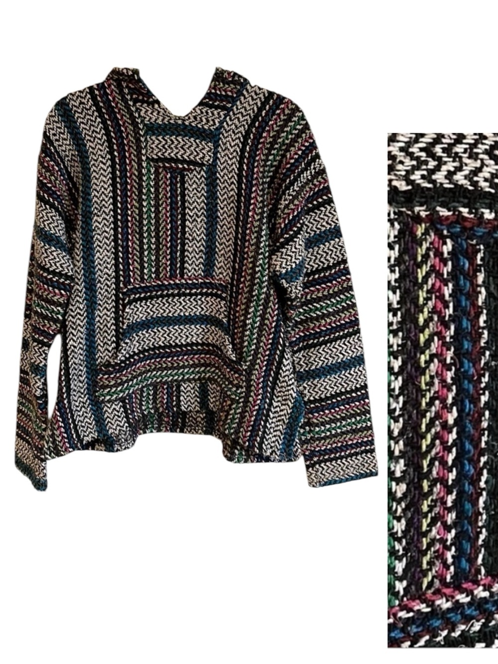 Baja Joe Hoodie SM Multi Surf Granola Beach Southwestern Black Ragz Pullover